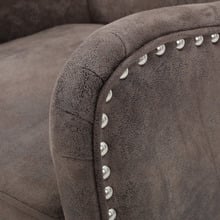Light Brown High Back Fabric Armchair